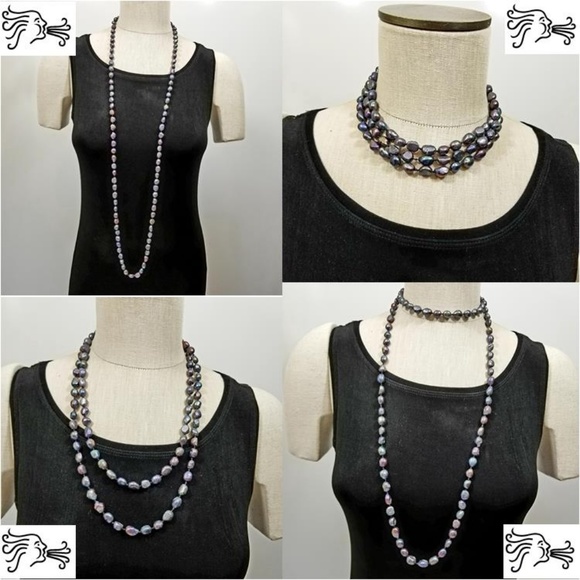 AIR Artsy Accessories Jewelry - 48 Inch Long 8-10mm Freshwater Pearl Rope Necklace